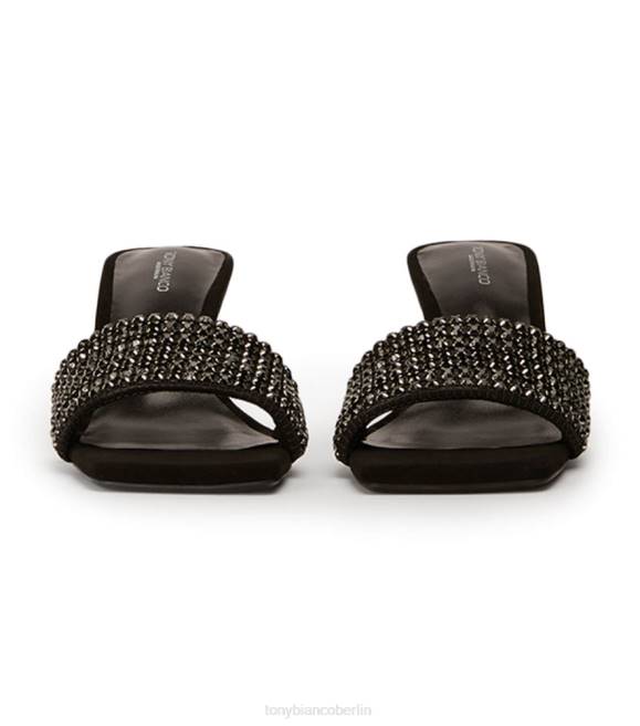 niedrige Absätze| de Tony Bianco Frauen Amos Heels schwarzer Kristall/schwarzes Wildleder 4624292